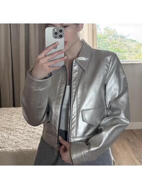 Mango faux leather jacket
